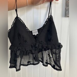 Black, sheer, top